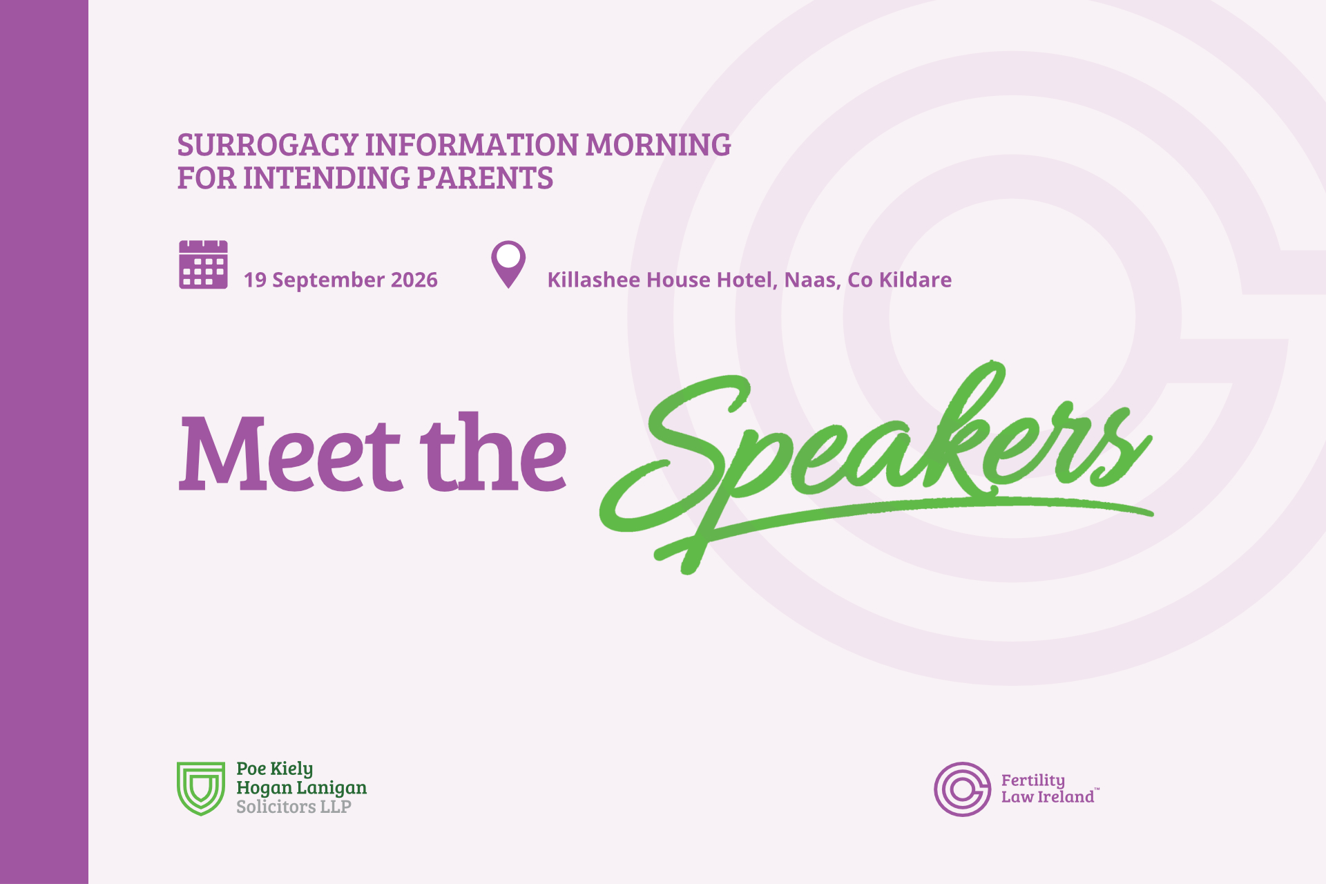 Meet the speakers joining PKHL's Surrogacy Information Morning for Intending Parents at Killashee House Hotel, Naas, on 19 September 2026.